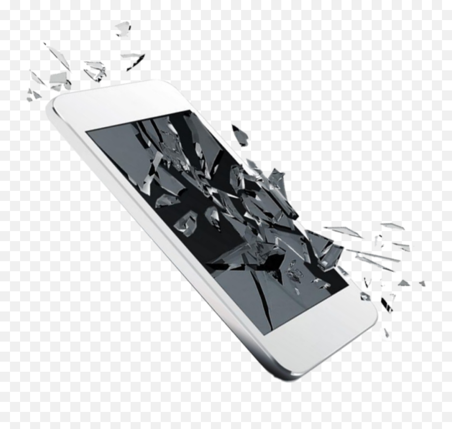 Download Hd Ftestickers Cellphone Screen Cracked Broken - Broken Mobile Phone Png,Cellphone Png