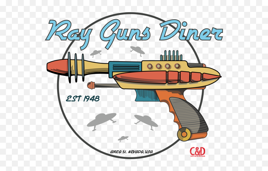 Ray Guns Diner T - Shirt Clip Art Png,Ray Gun Png
