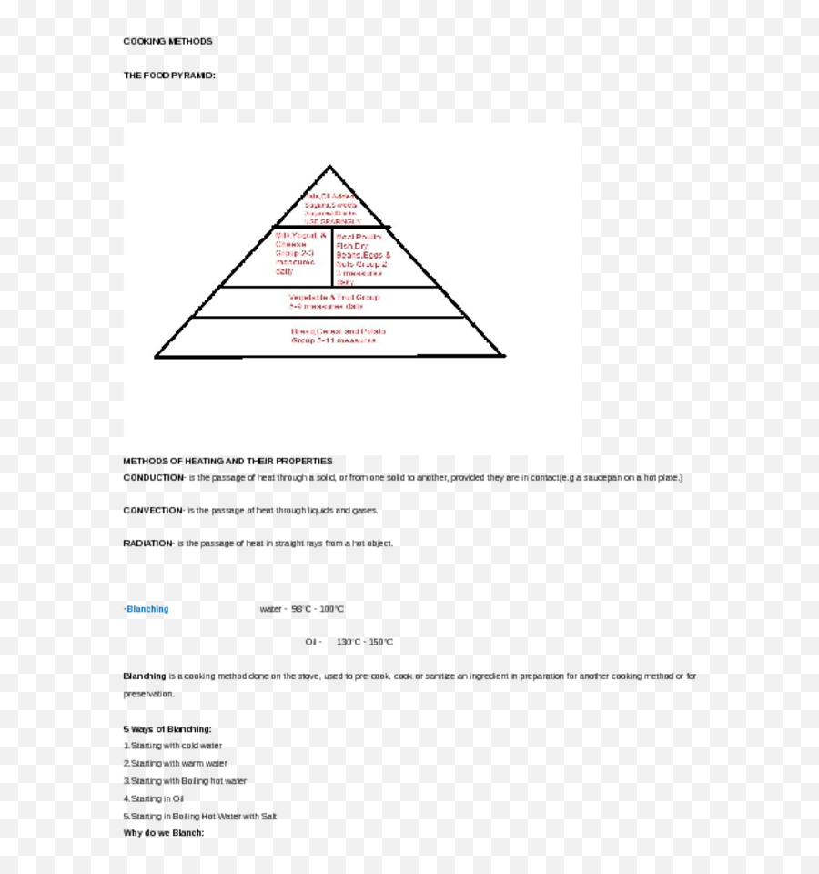 Cooking Methodsthe Food Pyramid - Diagram Full Size Png Triangle,Food Pyramid Png