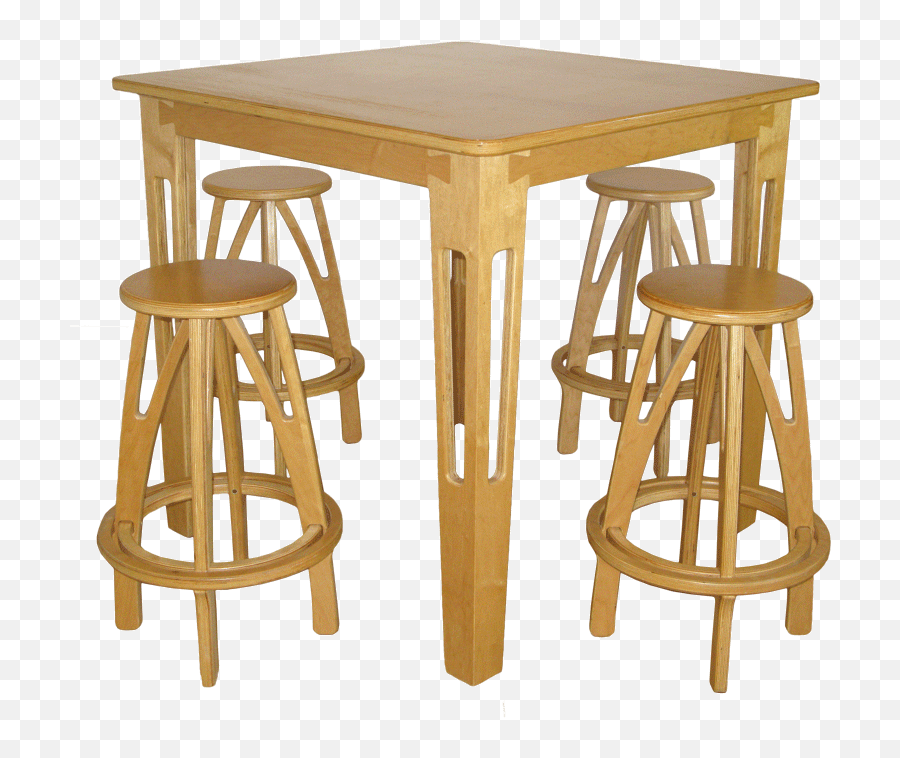 Pub Table And Stools - Transparent Png Pub Table Stools,Wood Table Png