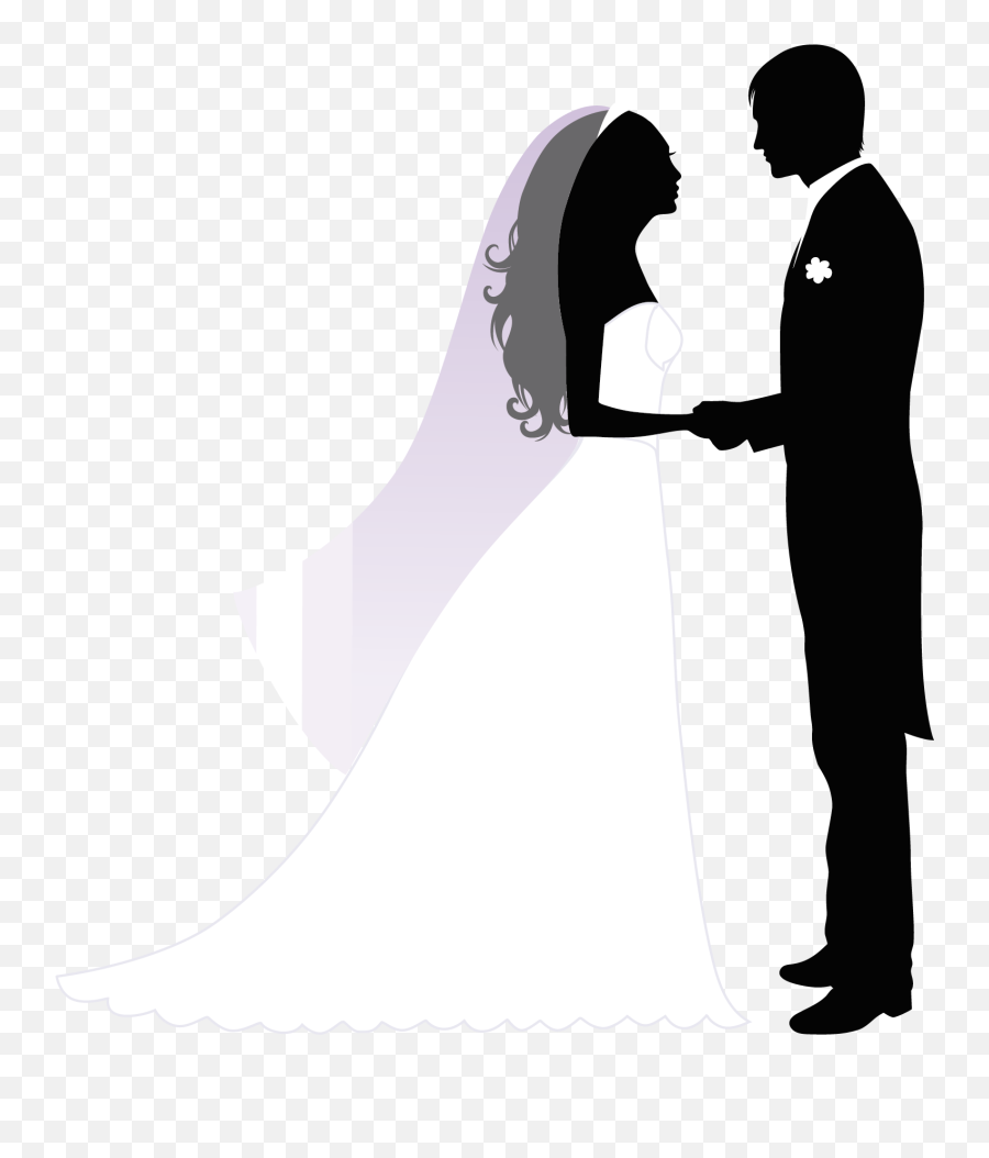 Wedding Invitation Marriage Bridegroom - Clipart Bride And Groom Silhouette Png,Married Png