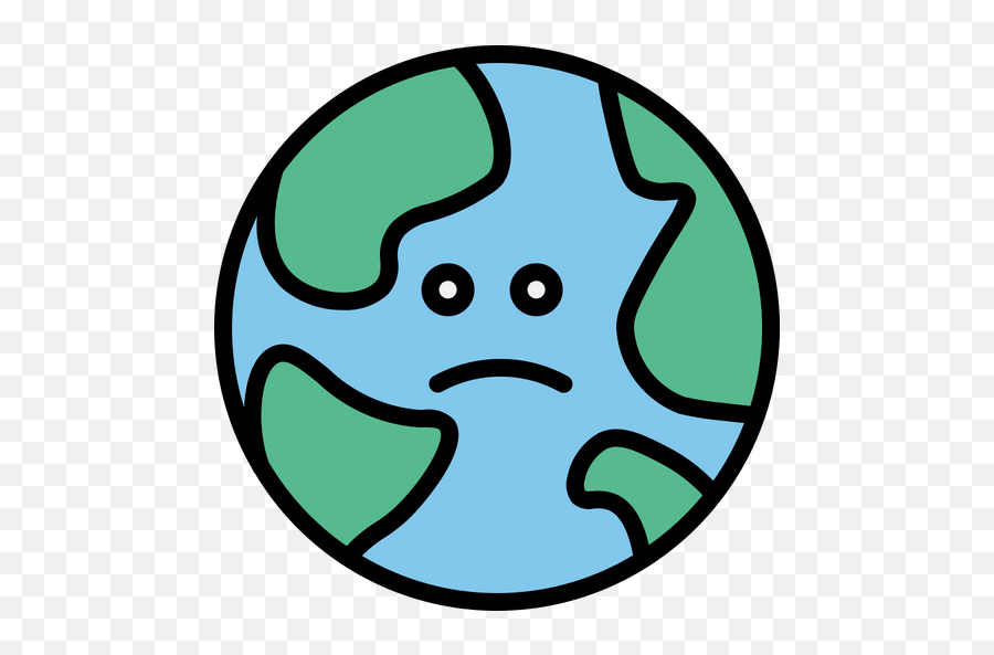Earth Icon Of Colored Outline Style - Available In Svg Png Sad Earth Black And White,Earth Emoji Png