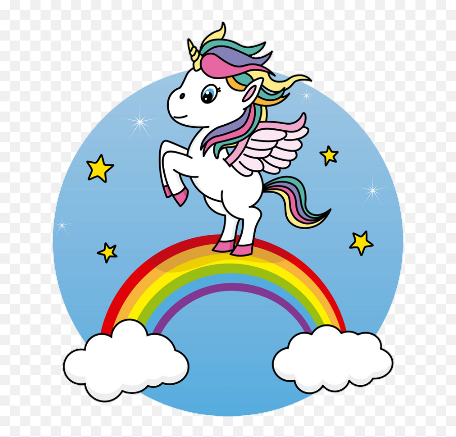 Download Unicorn Unicornio Con Arcoiris Hd Png - Unicorn Over A Rainbow,Unicornio Png