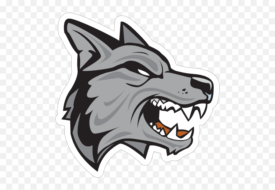 Fierce Wolf Mascot Sticker - Wolf Mascot Png,Wolf Mascot Logo