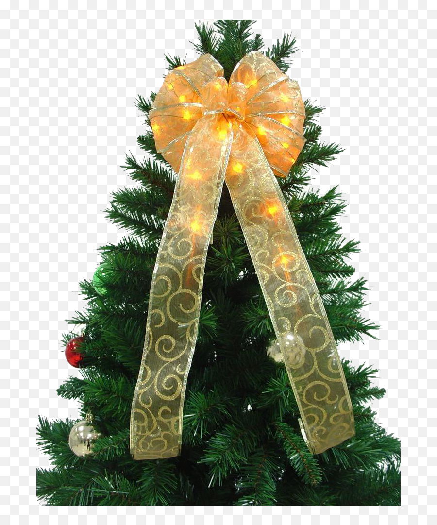 Christmas Ribbon Png Pic Background Real - Ribbon Bow For Christmas Tree,Holiday Background Png
