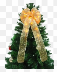 Christmas Ribbon Png Pic Background Real - Bow For Tree