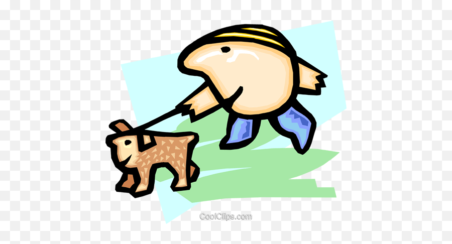 Walking The Dog - Cartoon Royalty Free Vector Clip Art Walking The Dog Cartoon Png,Cartoon Person Png