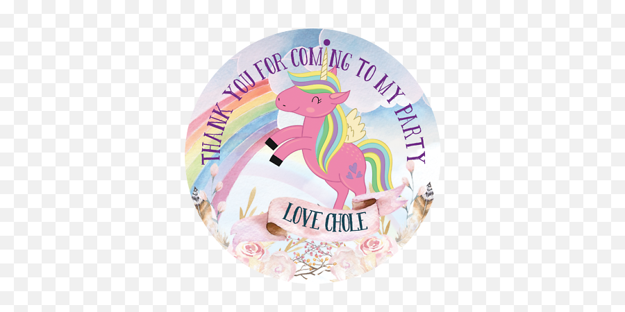 30x Personalised Cute Unicorn 50mm 2 Inch Stickers Party Thank You Seals Ds4 Ebay - Ds 5 Png,Cute Unicorn Png