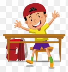 Download Kinder Mit Sprechblasen Hd Png - Uokplrs Clipart Child Sitting At Desk,School Of Fish Png