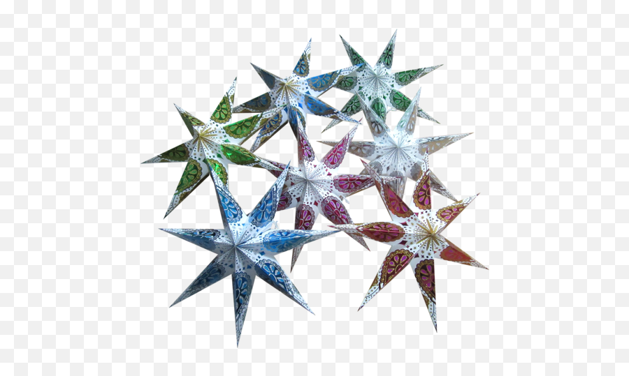 Christmas Stars - 7 Pointer 12 Inches Decorative Png,Christmas Stars Png