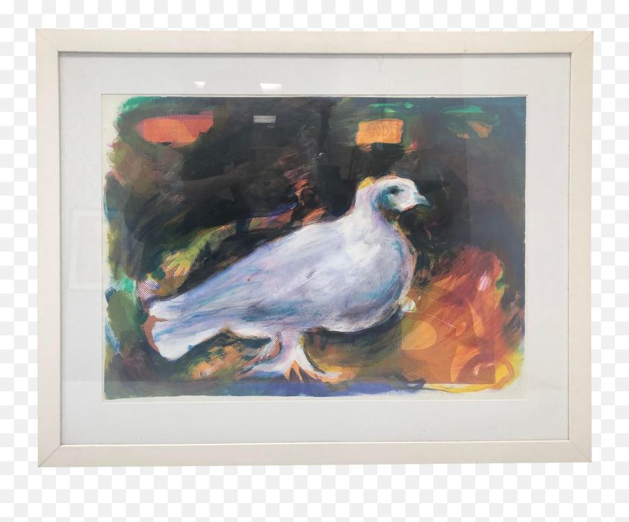 U201cbe Still My Love Doveu201d Mixed Media Painting Of White Dove - Poster Frame Png,White Dove Png