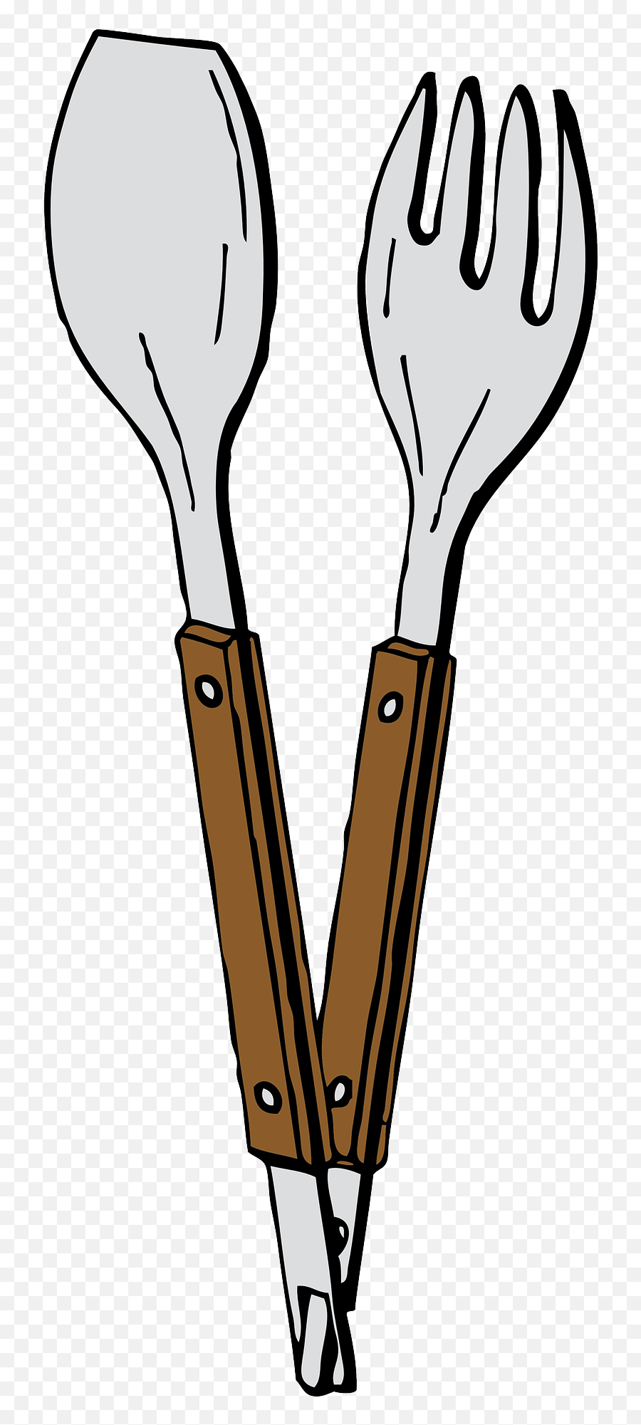 Spoon And Fork Drawing Free Image - Salad Tong Clip Art Png,Fork And Spoon Logo