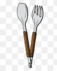 Spoon And Fork Drawing Free Image - Salad Tong Clip Art png