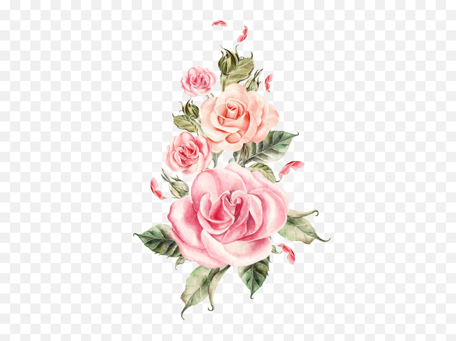 Download Png Image Transparent Background Vintage Flower - Pink Roses Transparent Background,Vintage Floral Png