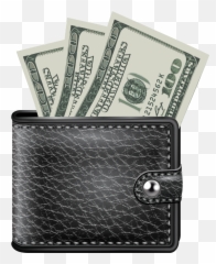 Black Wallet With Money Png Image