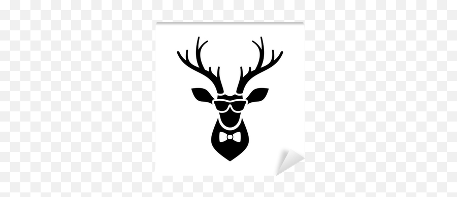 Deer Head Icon With Hipster Sunglasses And Bow Tie Vector Logo Wall Mural U2022 Pixers - We Live To Change Automotive Decal Png,Hipster Glasses Icon