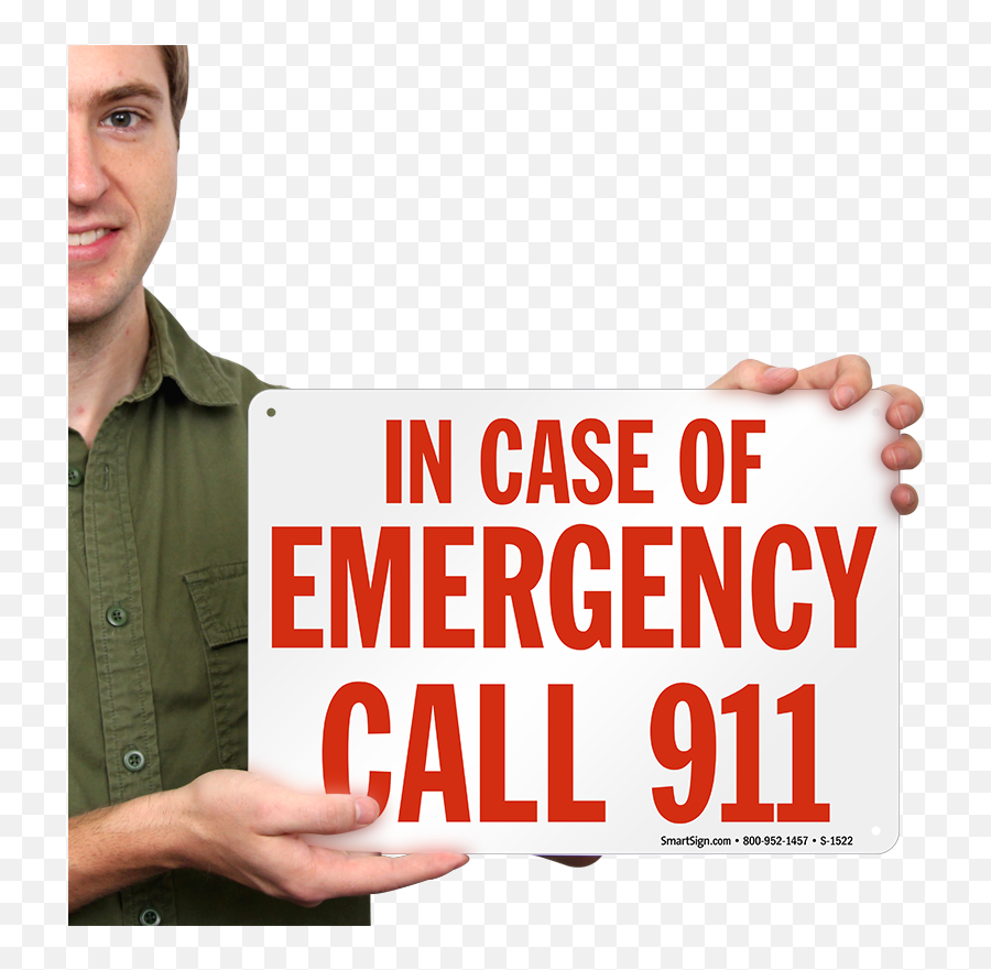 Fire And Emergency Sign In Case Of Call 911 - Smart Casual Png,Emergency Call Icon