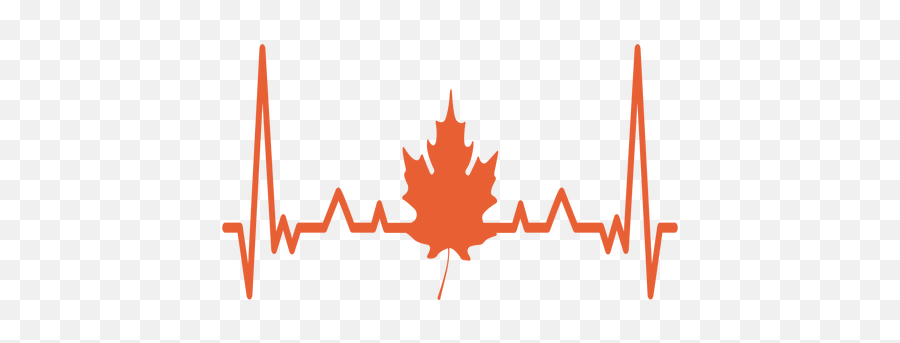 Heartbeat With Maple Leaf - Transparent Png U0026 Svg Vector File Batimentos Cardíaco Com Uma Folha,Canada Maple Leaf Png