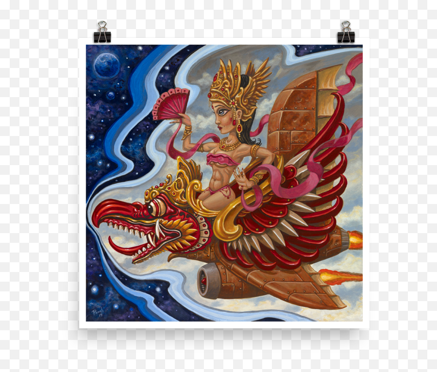 Garuda Girl Premium Luster Photo Paper Poster - Dragon Png,Dragon Skull Icon