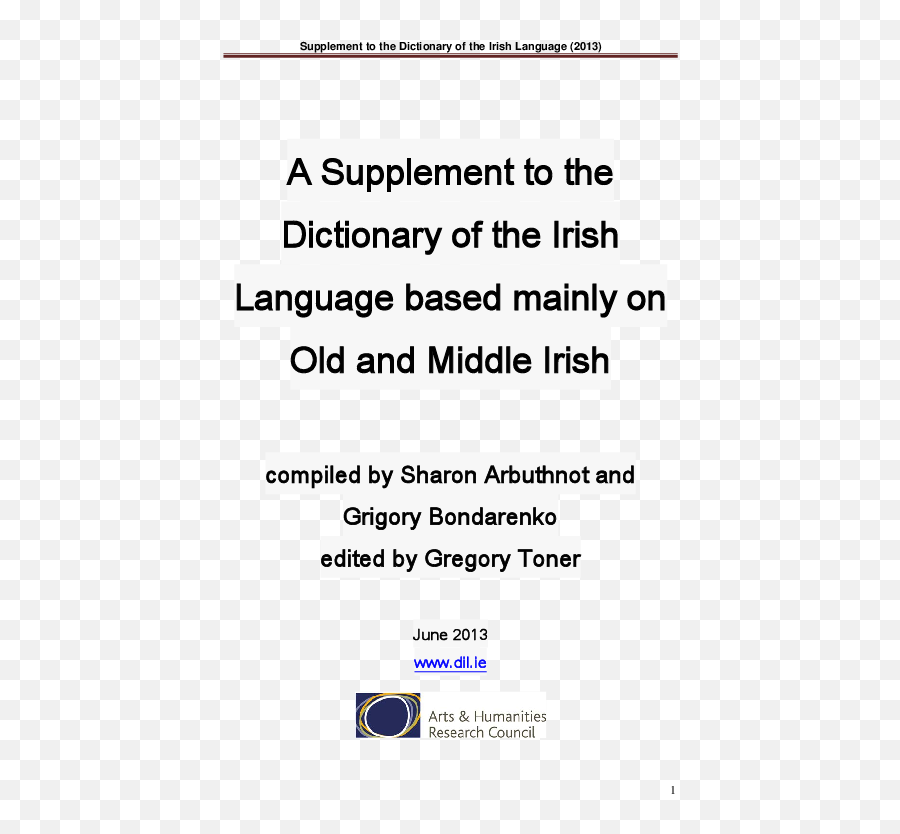 Pdf Supplement To The Dictionary Of Irish Language - Dot Png,Lg Esteem Icon Glossary