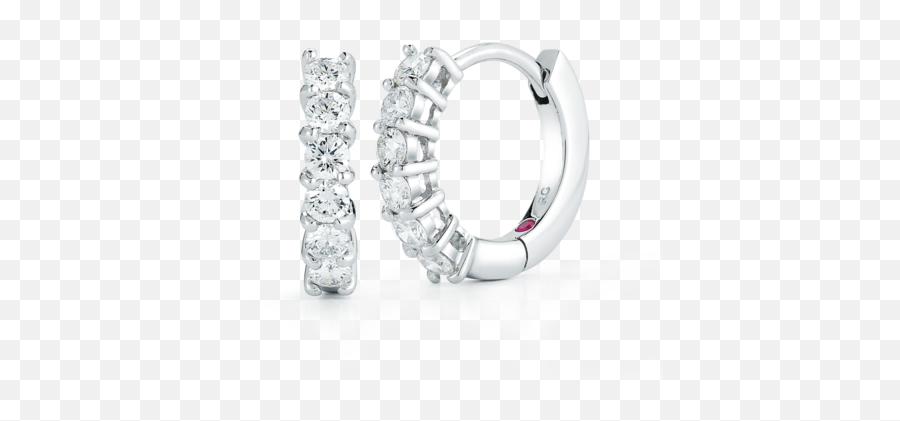 Jewelry Grace Renee Gallery - Diamond White Gold Hoops Small Png,Gucci Icon Stardust Ring