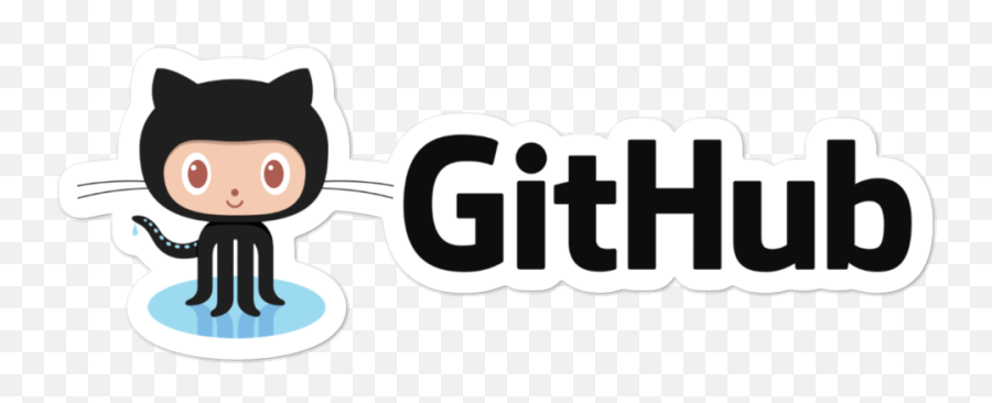Octopus Logo Sticker With Github Text - Cartoon Png,Git Hub Logo