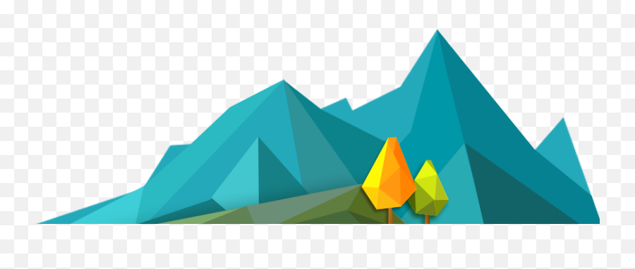 Mountain Border Geometric Ftestickers - Mountain Cartoon Images Png,Geometric Border Png
