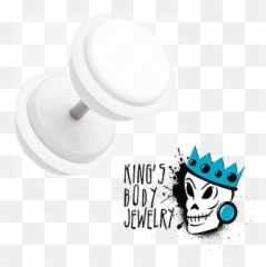 White Fake Plugs 16 Gauge - png