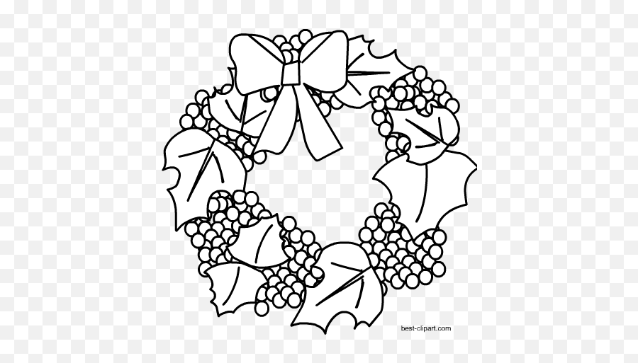 4570book Hd Ultra Black And White Christmas Wreath - Coloring Book Png,Christmas Wreath Png Transparent