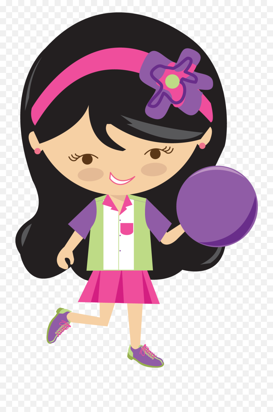 Pink Clipart Bowling Transparent Free For - Free Girl Bowling Clipart Png,Bowling Clipart Png