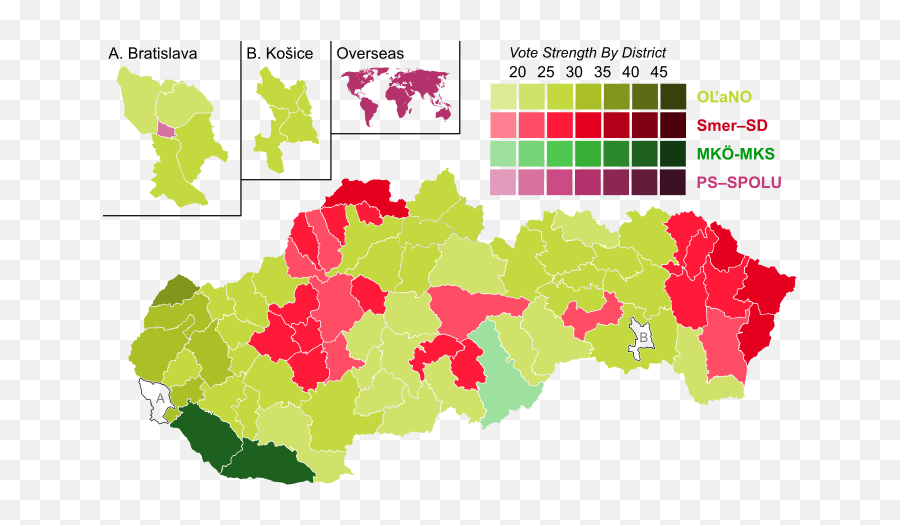 2020 Slovak Legislative Election - Slovakia General Elections Map Png,Strength Png