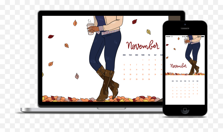 November Fall Leaves Desktop Mobile Backgrounds - Ohsopaper Smartphone Png,Fall Leaf Transparent Background