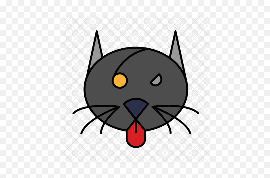 Angry Cat Icon Of Colored Outline Style - Cat Yawns Png,Angry Cat Png