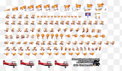 Sonic The Hedgehog 2 Sprite Sheets - Sega Genesis Tails png