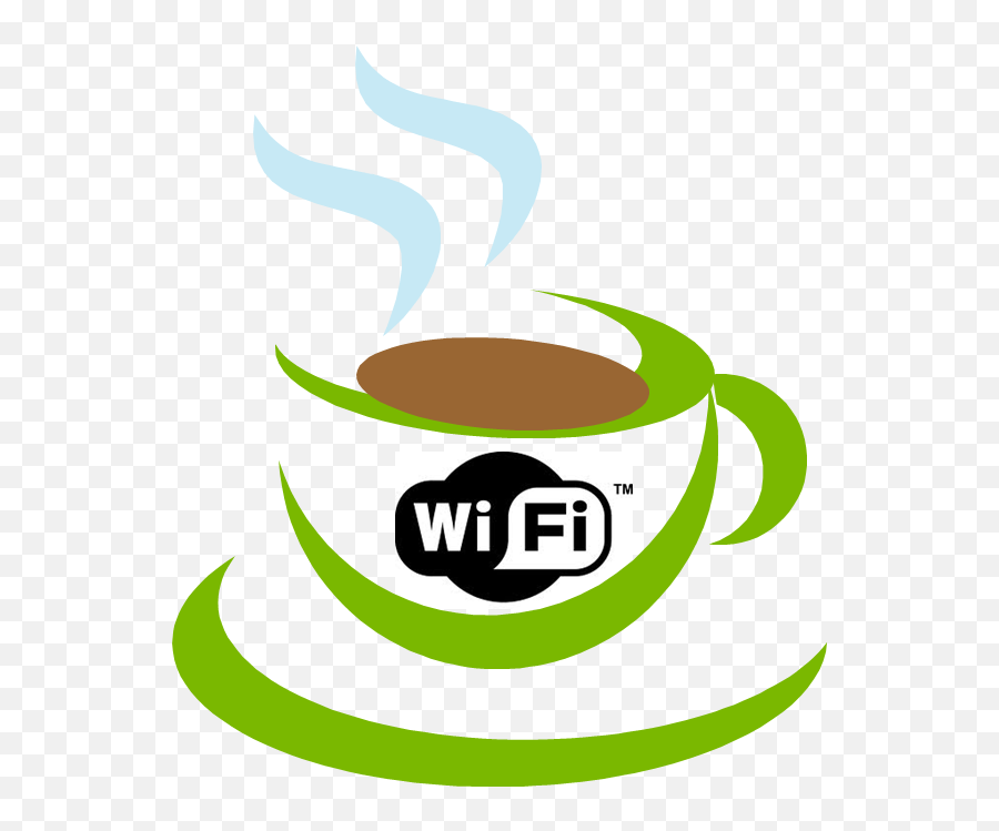Greencuplogocoffee Cupfontgraphicsclip - Cafe Wifi Coffee Logo Free Wifi Png,Free Wifi Png