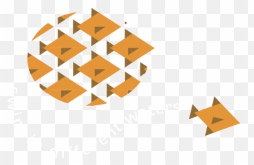 Download Hd School Of Fish Coaching Swim In Different Waters - Triangle Png,School Of Fish Png