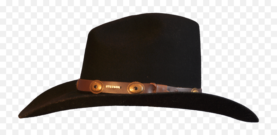 Black Wool Felt Cowboy Hat With Leather Trim Races Hats - Cowboy Hat From The Side Png,Black Cowboy Hat Png