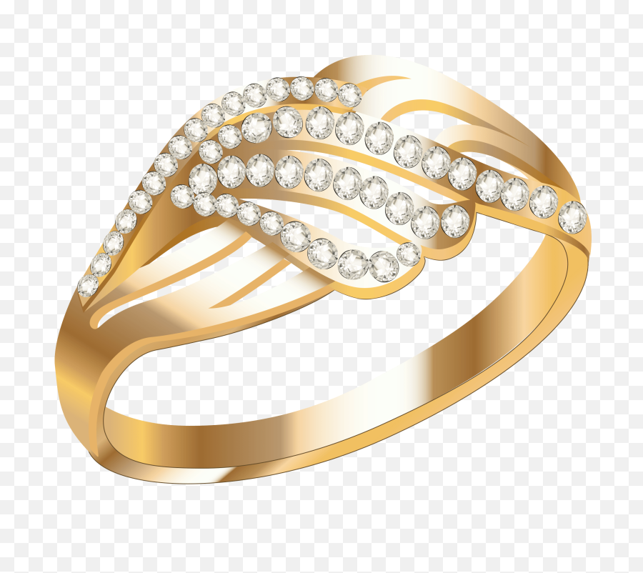 Gold Ring With White Diamond Png Image - Design Of Gold Rings,White Diamond Png