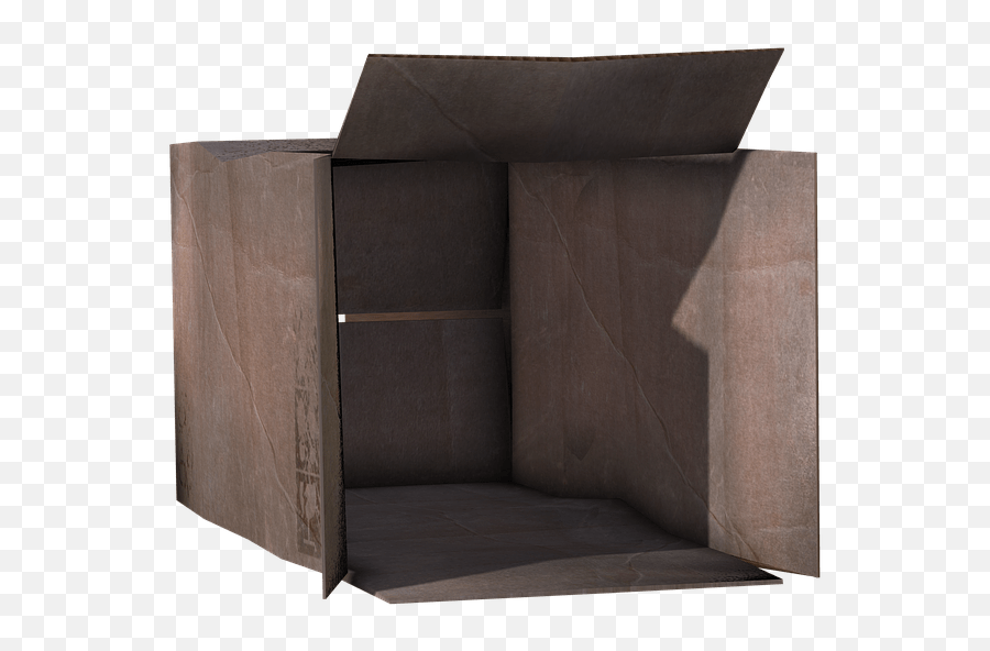 Cardboard Box Open Front View - Wooden Box Open View Png,Open Box Png