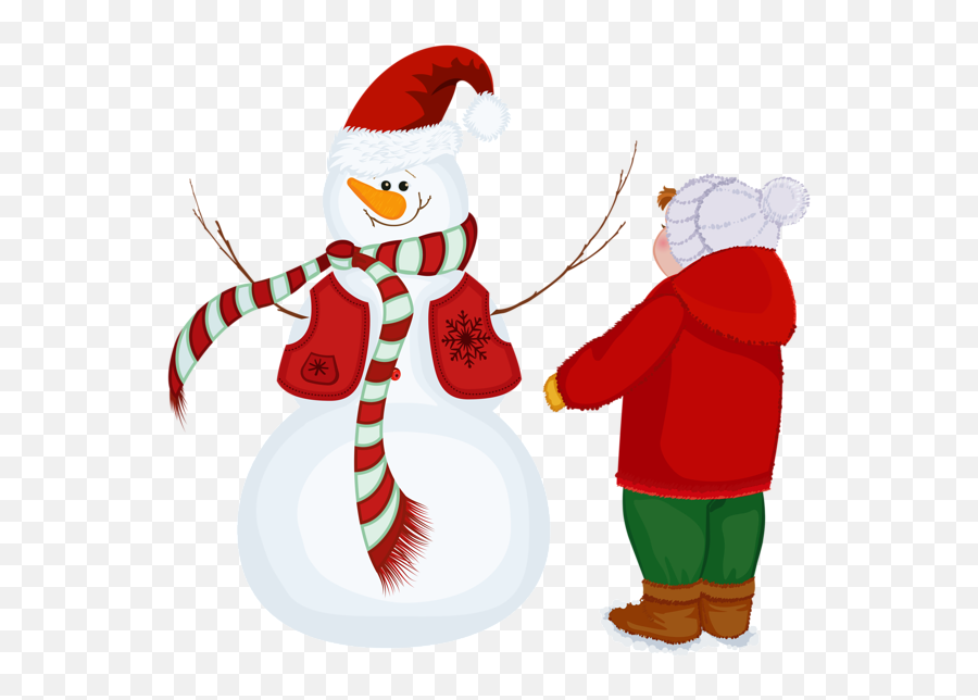 Transparent Snowman And Kid Png Clipart - Transparent Snowman,Snowman Transparent