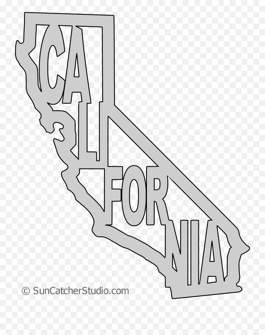 Download California Map Shape Text Outline Scalable Vector - California Simple Outline Map Png,California Map Png
