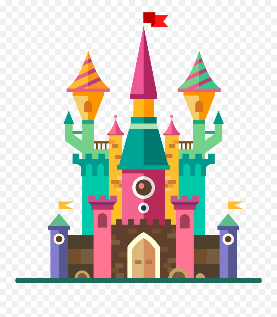Castle Vector Free Download - Cute Castle Clipart Png,Castle Wall Png