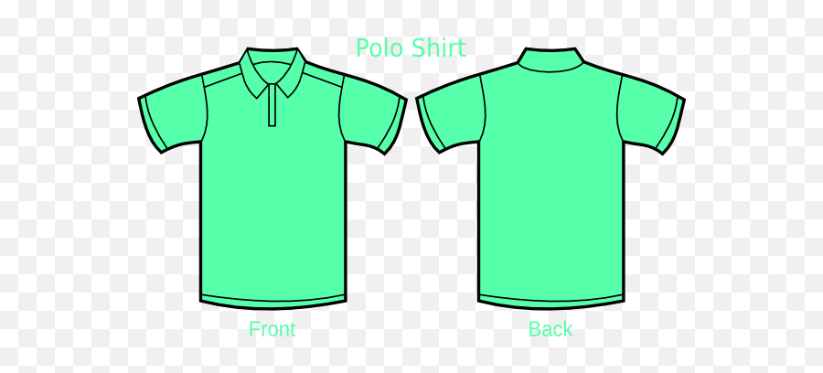 Mint Green Polo Shirt Clip Art - Polo T Shirt Light Green Shirt Template Png,T Shirt Outline Png
