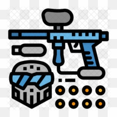 Paintball Gun Icon Of Colored Outline - Png