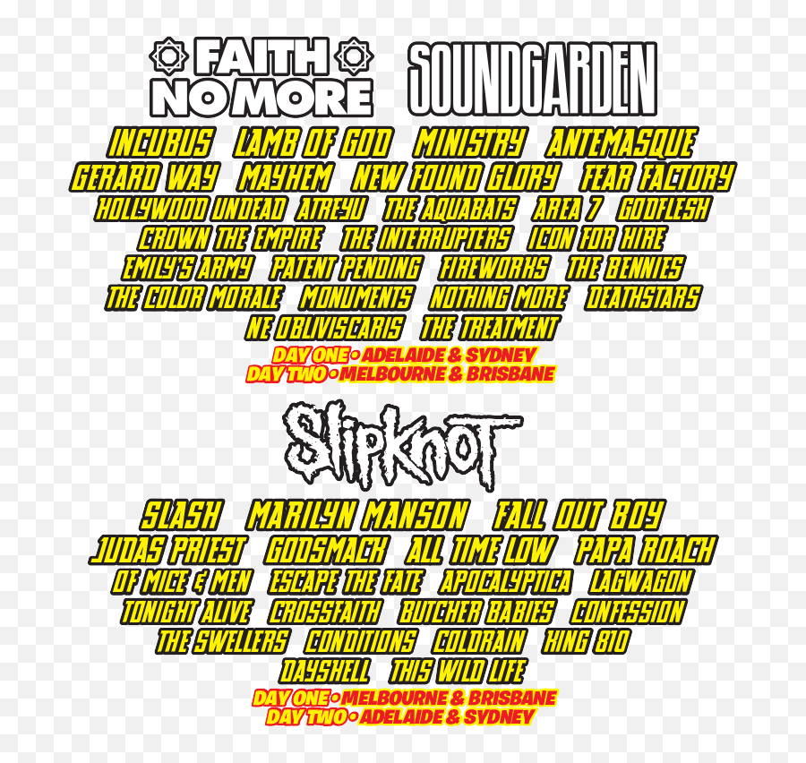 Australias Soundwave Festival - Soundwave 2015 Line Up Png,Icon For Hire Songs