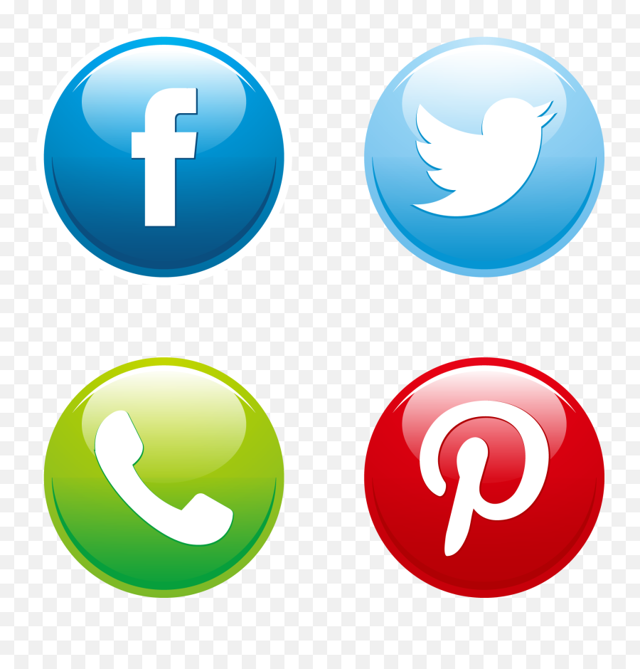 Button Buttons Euclidean Vector Social - Vector Social Media Icon Png,Social Icon Set
