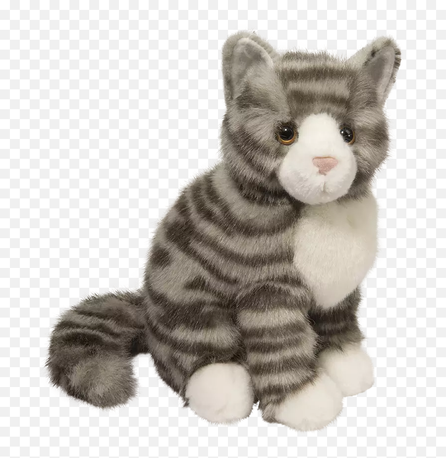 Little Stuffed Gray Tabby Cat Mini Cute - Cat Plush Toy Png,Cat Toy Icon