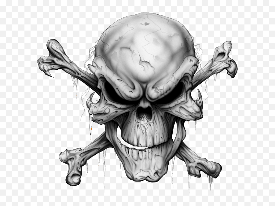 Png Skulls Picture - Mean Skull And Crossbones,Skull Png Transparent