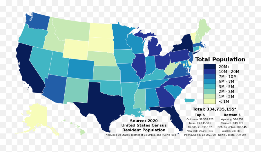 List Of States And Territories The United By - Lowest Population State Png,Map Of Usa Icon