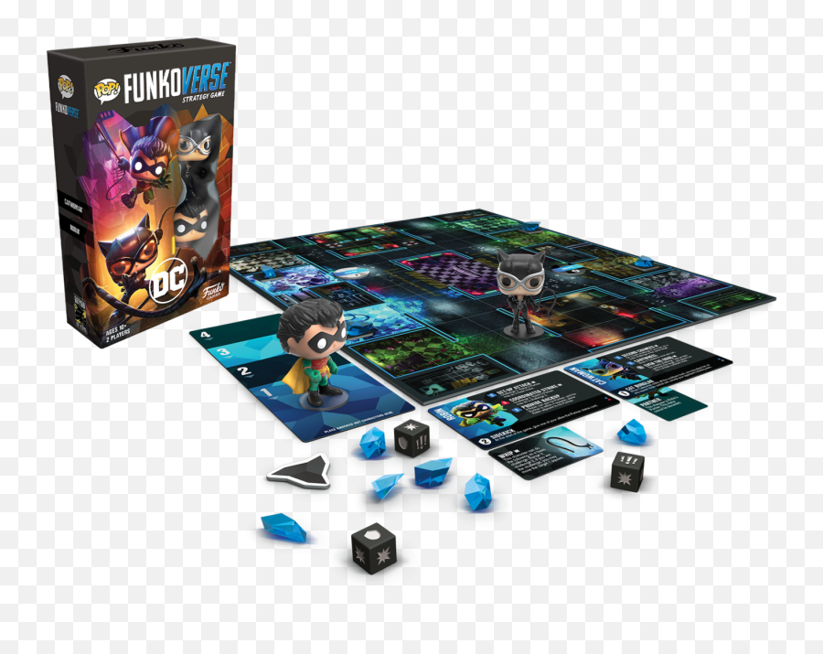 Dc Super Heroes - Catwoman U0026 Robin Pop Funkoverse Strategy Board Game 2pack Funkoverse A Strategy Game Png,Catwoman Png